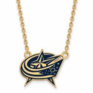 Columbus Blue Jackets Sterling Silver Gold Plated Large Pendant Necklace
