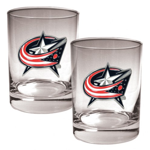 Columbus Blue Jackets NHL Rocks Glass - Set of 2