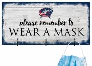 Columbus Blue Jackets Please Wear Your Mask Sign