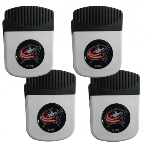 Columbus Blue Jackets 4 Pack Chip Clip Magnet with Bottle Opener
