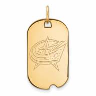Columbus Blue Jackets Sterling Silver Gold Plated Small Dog Tag