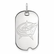 Columbus Blue Jackets Sterling Silver Small Dog Tag