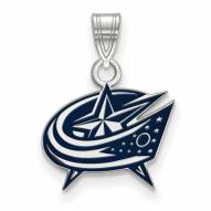 Columbus Blue Jackets Sterling Silver Small Enameled Pendant