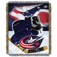 Columbus Blue Jackets Woven Tapestry Throw Blanket