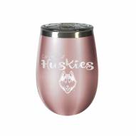 Connecticut Huskies 10 oz. Rose Gold Blush Wine Tumbler