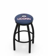 Connecticut Huskies Black Swivel Bar Stool with Accent Ring