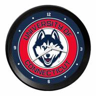 Connecticut Huskies Ribbed Frame Wall Clock