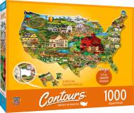 Countours United States 1000 Piece Shaped Puzzle