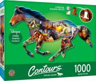 Countours Wild Horse 1000 Piece Shaped Puzzle