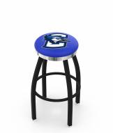 Creighton Bluejays Black Swivel Barstool with Chrome Accent Ring