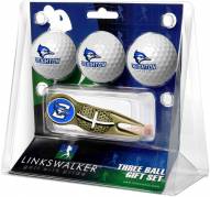 Creighton Bluejays Gold Crosshair Divot Tool & 3 Golf Ball Gift Pack