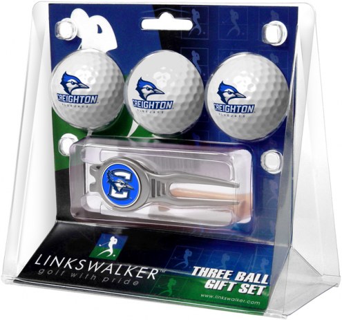 Creighton Bluejays Golf Ball Gift Pack with Kool Tool