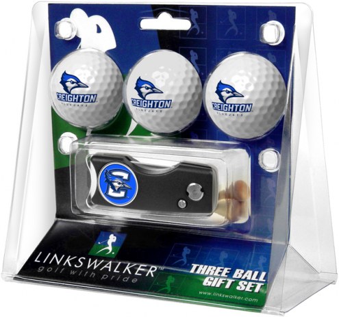 Creighton Bluejays Golf Ball Gift Pack with Spring Action Divot Tool
