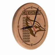 Creighton Bluejays Laser Engraved Wood Clock