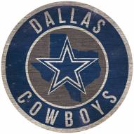 Dallas Cowboys 12" Circle with State Sign