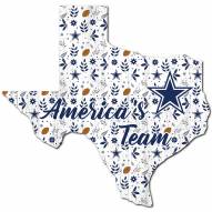 Dallas Cowboys 12" Floral State Sign