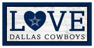 Dallas Cowboys 6" x 12" Love Sign
