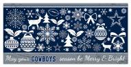 Dallas Cowboys 6" x 12" Merry & Bright Sign