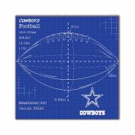 Dallas Cowboys Ball Blueprint 10" x 10" Sign