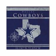 Dallas Cowboys Coordinates 10" x 10" Sign