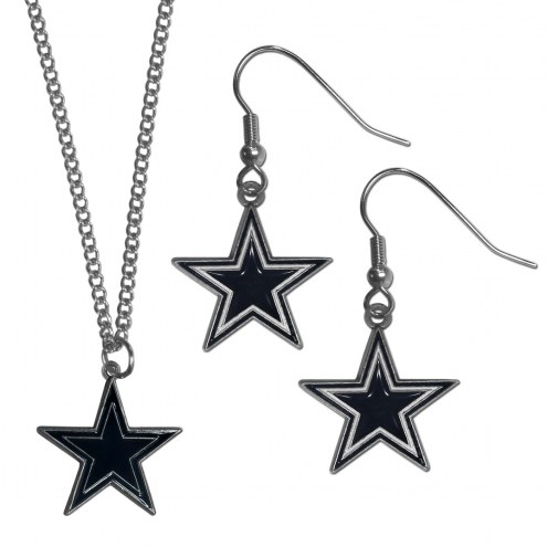 Dallas Cowboys Dangle Earrings & Chain Necklace Set