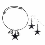 Dallas Cowboys Dangle Earrings & Charm Bangle Bracelet Set