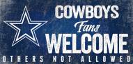 Dallas Cowboys Fans Welcome Wood Sign