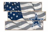 Dallas Cowboys Flag 3 Plank Sign
