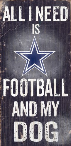 Dallas Cowboys Football & Dog Wood Sign