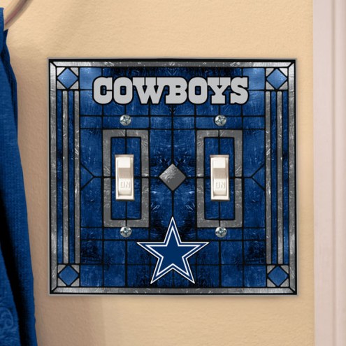 Dallas Cowboys Glass Double Switch Plate Cover