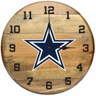 Dallas Cowboys Oak Barrel Clock