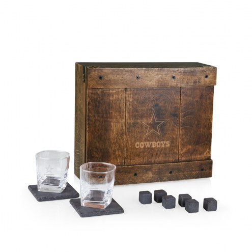 Dallas Cowboys Oak Whiskey Box Gift Set