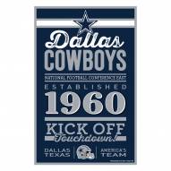 Dallas Cowboys Established Wood Sign