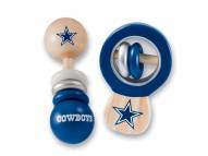 Dallas Cowboys Wood Baby Rattle Set