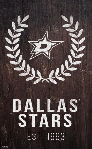 Dallas Stars 11&quot; x 19&quot; Laurel Wreath Sign