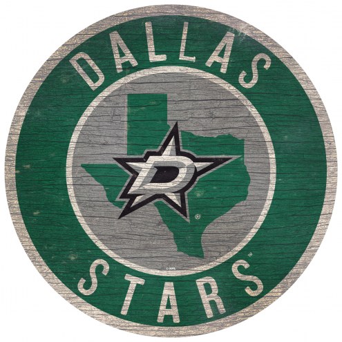 Dallas Stars 12&quot; Circle with State Sign