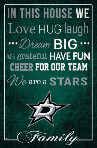Dallas Stars 17&quot; x 26&quot; In This House Sign