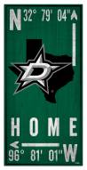 Dallas Stars 6" x 12" Coordinates Sign