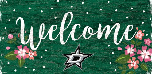 Dallas Stars 6&quot; x 12&quot; Floral Welcome Sign