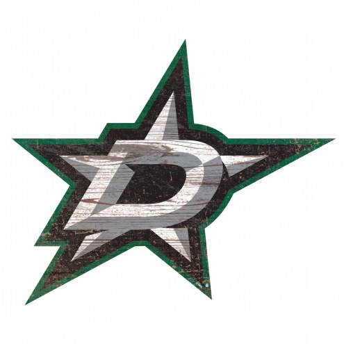 Dallas Stars Distressed Logo Cutout Sign