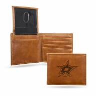Dallas Stars Laser Engraved Brown Billfold Wallet