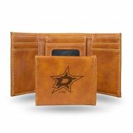 Dallas Stars Laser Engraved Brown Trifold Wallet