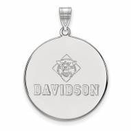 Davidson Wildcats Sterling Silver Extra Large Disc Pendant