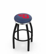 Dayton Flyers Black Swivel Barstool with Chrome Accent Ring