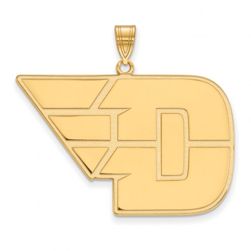 Dayton Flyers Sterling Silver Gold Plated Extra Large Pendant