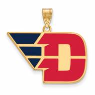 Dayton Flyers Sterling Silver Gold Plated Large Enameled Pendant