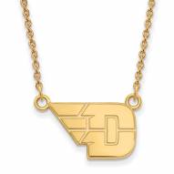 Dayton Flyers Sterling Silver Gold Plated Small Pendant Necklace