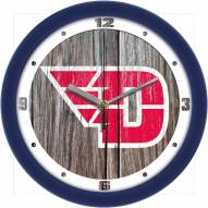 Dayton Flyers Weathered Wood Wall Clock