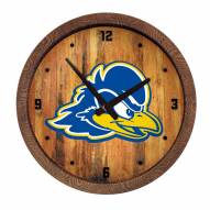 Delaware Blue Hens "Faux" Barrel Top Wall Clock