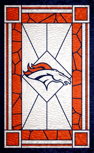 Denver Broncos 11&quot; x 19&quot; Stained Glass Sign